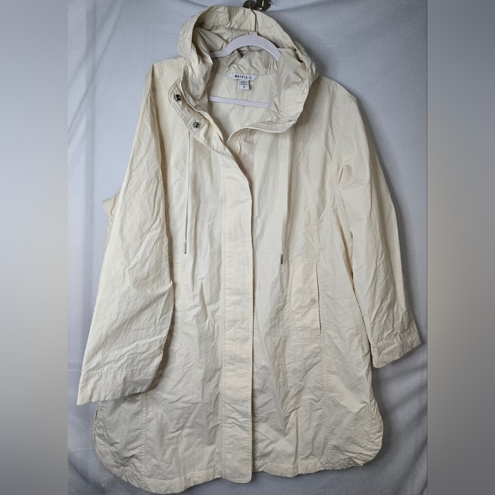 Athleta Everywhere Anorak Water Resistant Cream Hooded Jacket Size Large